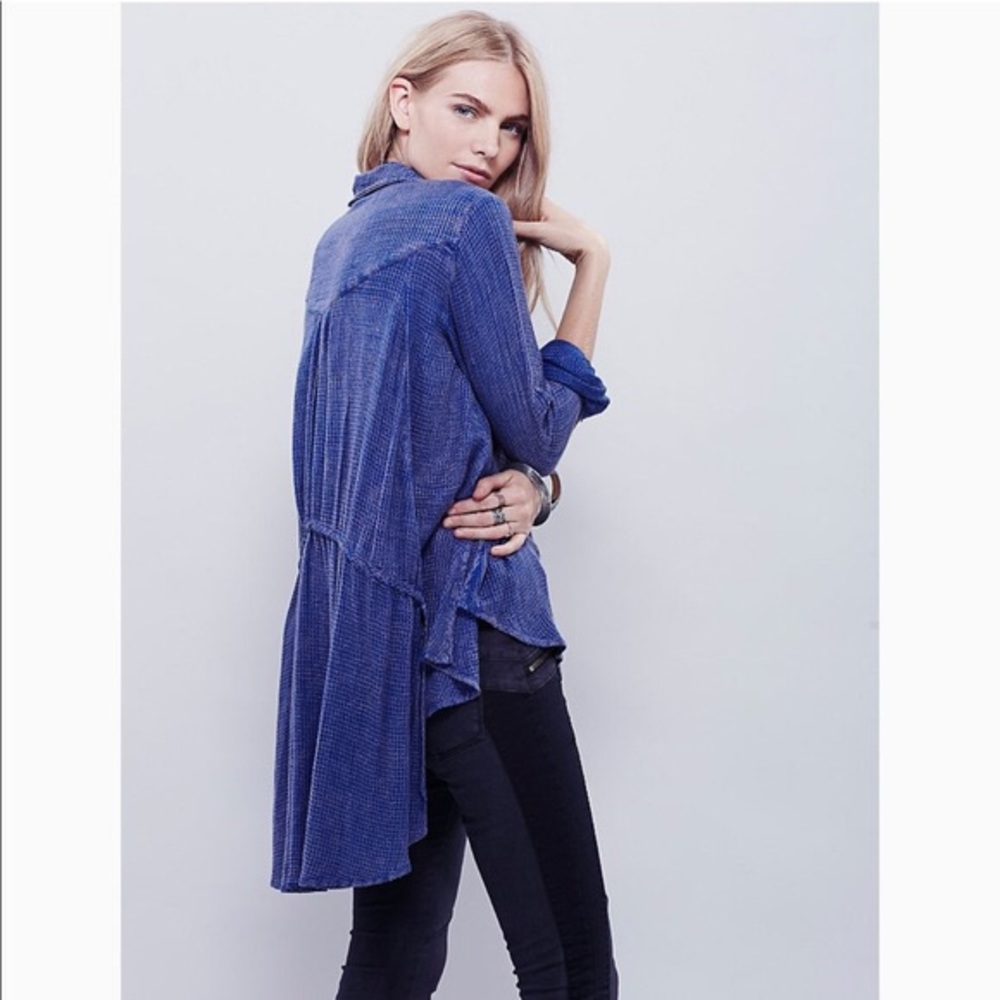 Free People Indigo High-Low Tunic